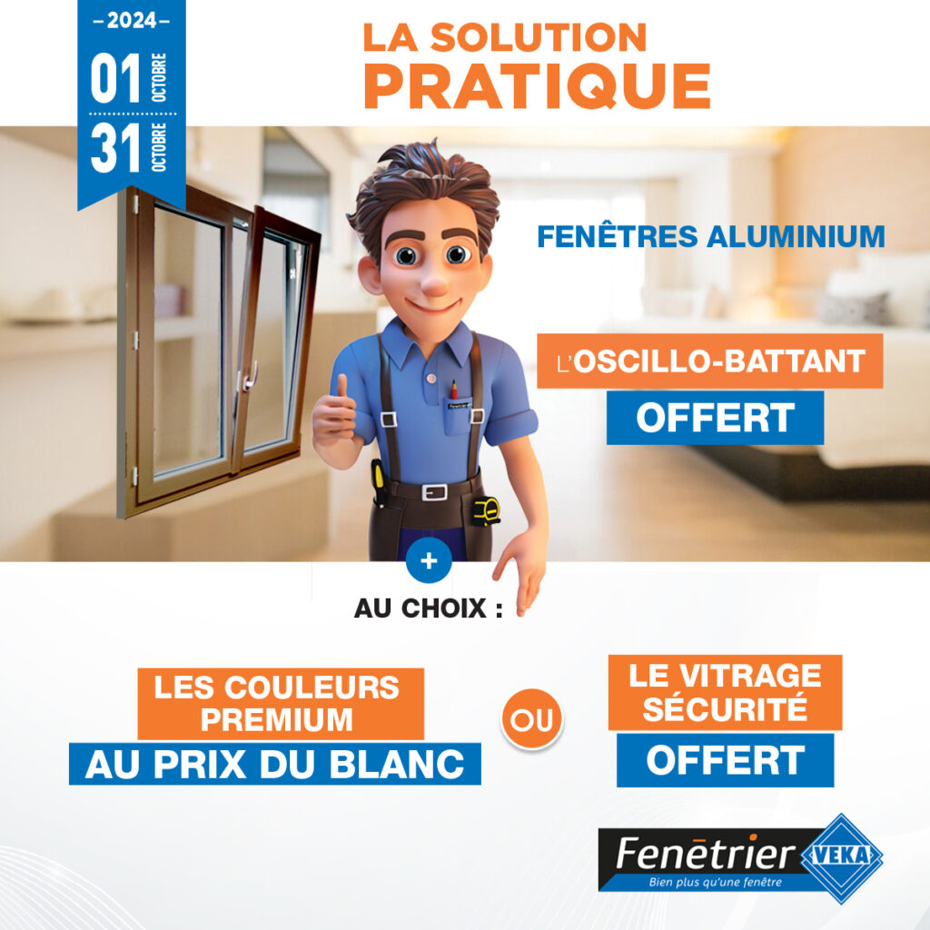 L’OB offert + les couleurs premium au prix du blanc, ou le vitrage sécurité offert!!